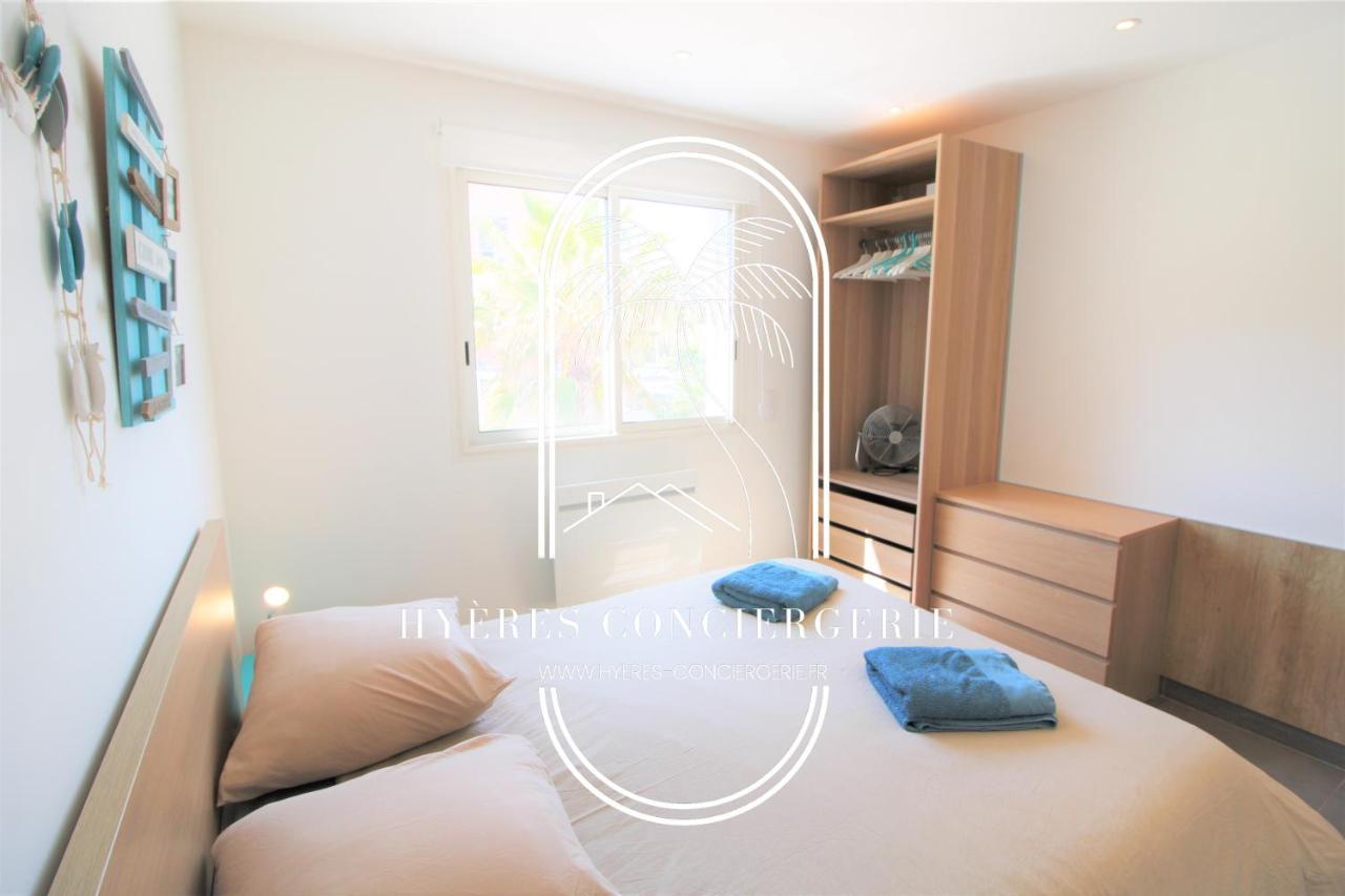 Villa Antoine Appartement Rdj Vue Mer Clim Wifi Parking Plage 50M La Garonne Le Pradet Eksteriør bilde
