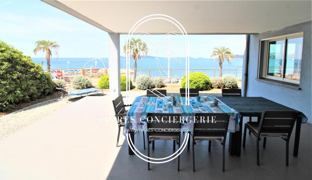 Villa Antoine Appartement Rdj Vue Mer Clim Wifi Parking Plage 50M La Garonne Le Pradet Eksteriør bilde