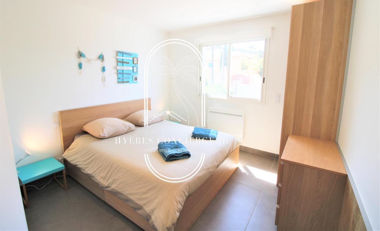 Villa Antoine Appartement Rdj Vue Mer Clim Wifi Parking Plage 50M La Garonne Le Pradet Eksteriør bilde