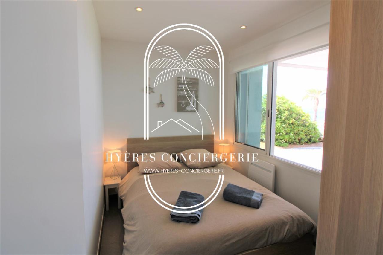 Villa Antoine Appartement Rdj Vue Mer Clim Wifi Parking Plage 50M La Garonne Le Pradet Eksteriør bilde