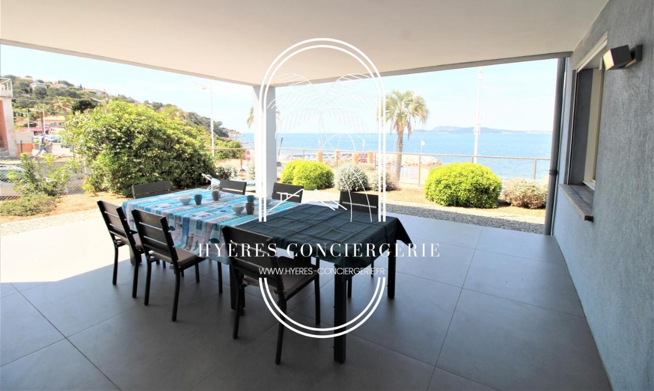 Villa Antoine Appartement Rdj Vue Mer Clim Wifi Parking Plage 50M La Garonne Le Pradet Eksteriør bilde